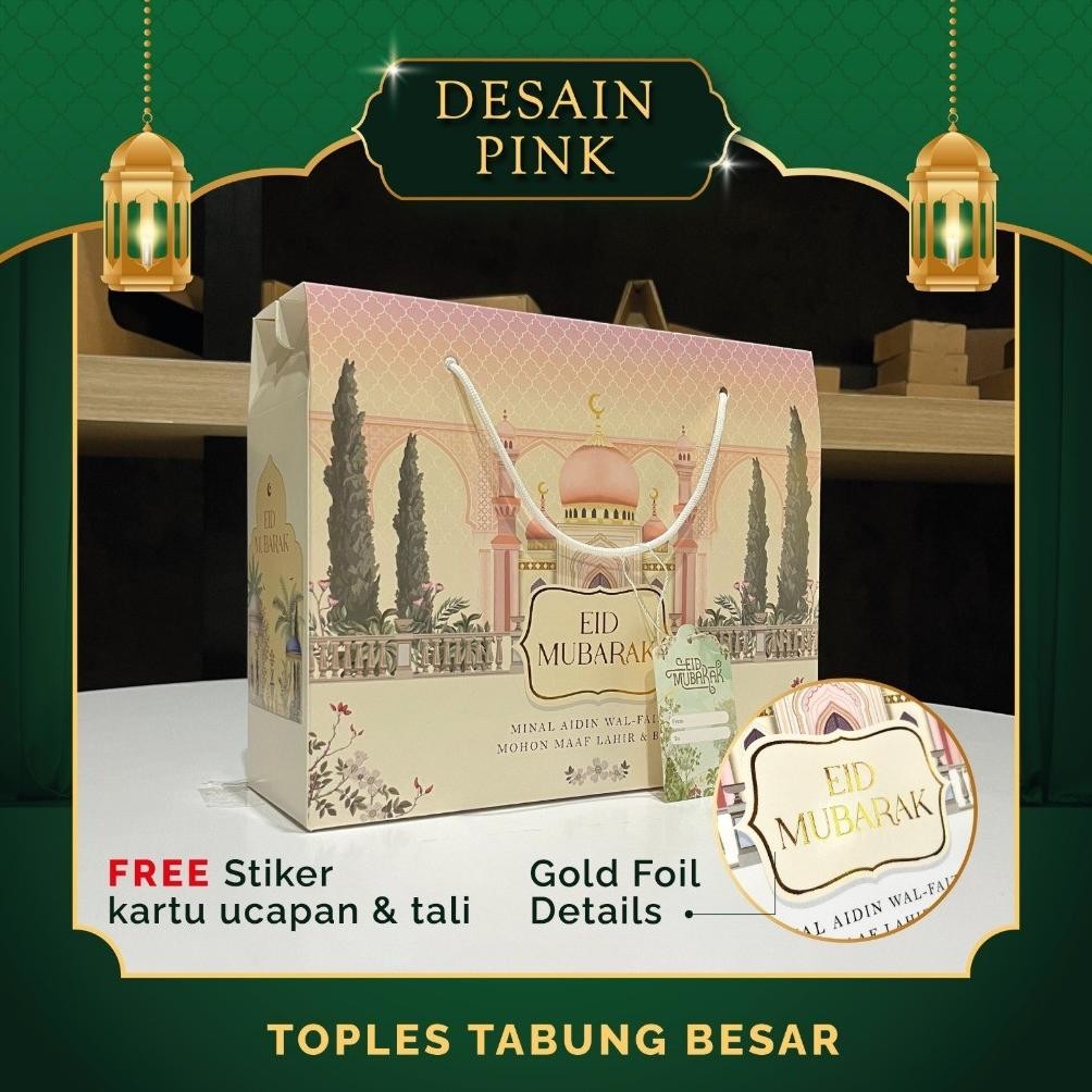 

Box Hampers Box Gable Box Gable box kotak hampers lebaran idul fitri toples tabung besar premium finishing foil gold timbul ukuran (27x9x21,6 cm) muat toples tabung (300ml, 400ml : 6 toples) atau (500ml, 600ml, 750ml, 800ml dan 1000ml : 3 toples)