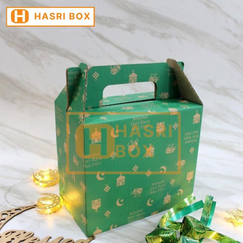 

( 10pcs ) Dus Lebaran 21x12x18 Kardus Jinjing Botol 250ml Isi 8 Box Packaging Hampers Parsel Idul Fitri