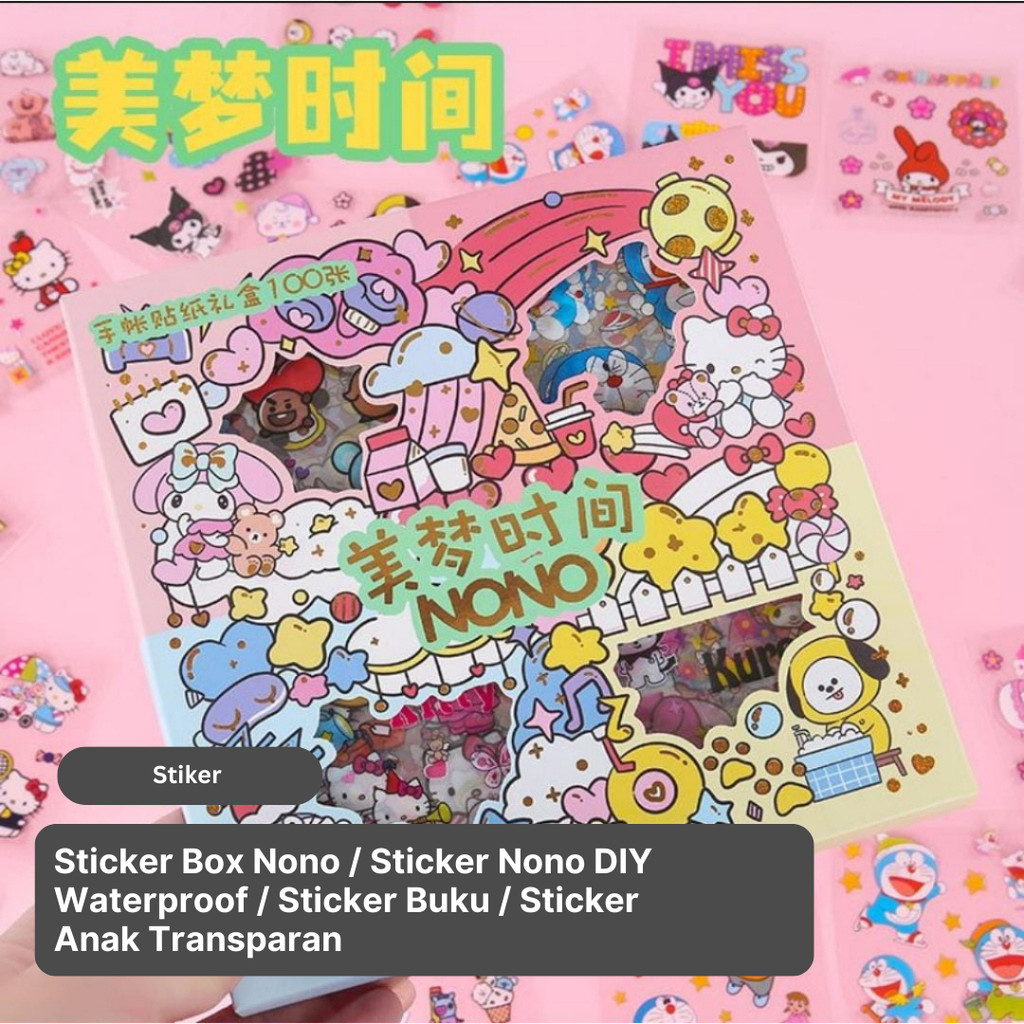 

Sticker Box Nono / Sticker Nono DIY Waterproof / Sticker Buku / Sticker Anak Transparan
