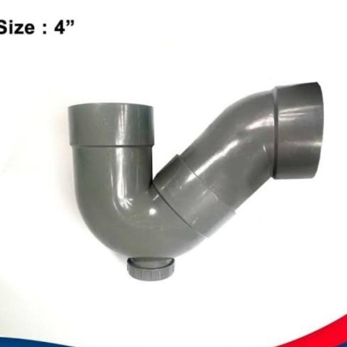 P Trap 4" Pvc V Trap Taiwan Leher Angsa Ap Sivon Sifon Pembuangan Co