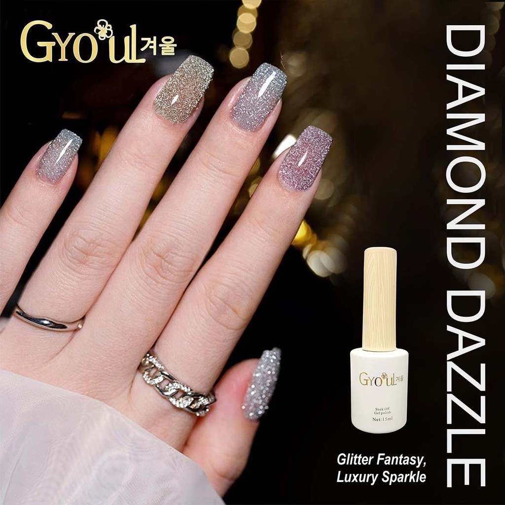 BPOM | Gyo-uL Diamond Dazzle Gel Polish | Gliter Fantasi Luxury Sprakle | Kutek Gel