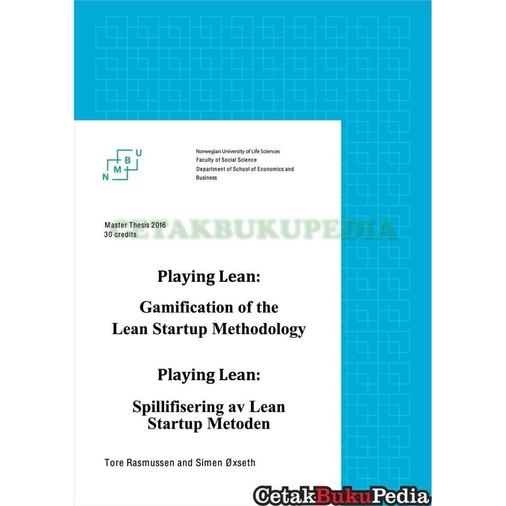 Fisik Gamification Of Lean Startup Methodology Playing Lean