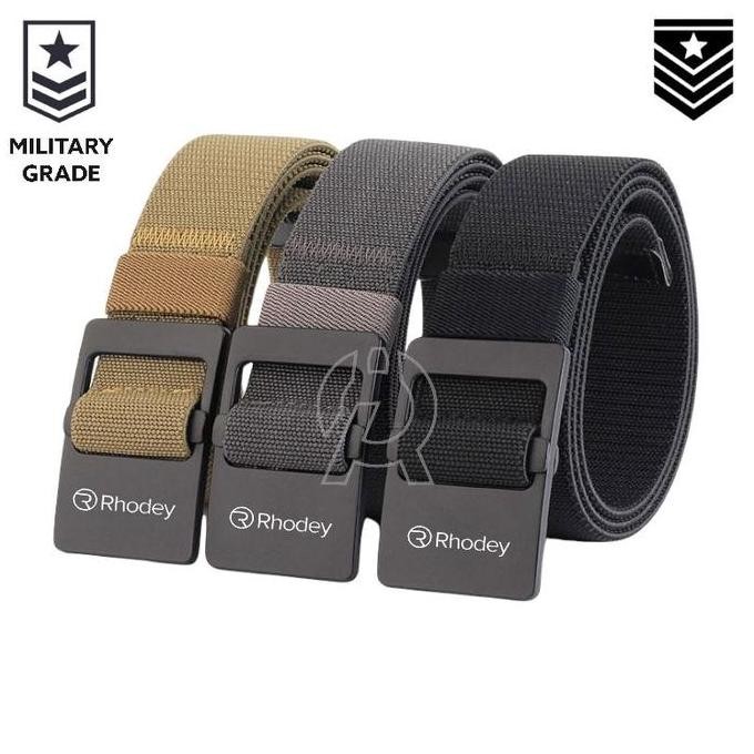 Ori - Rhodey Tali Ikat Pinggang Pria Sabuk Army Military Tactical Gesper Metal 120 cm Kanvas Distro