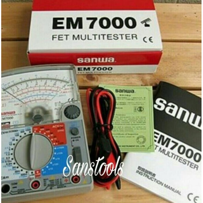 SANWA EM-7000 ANALOG MULTIMETER MULTITESTER MANUAL EM7000 ASLI
