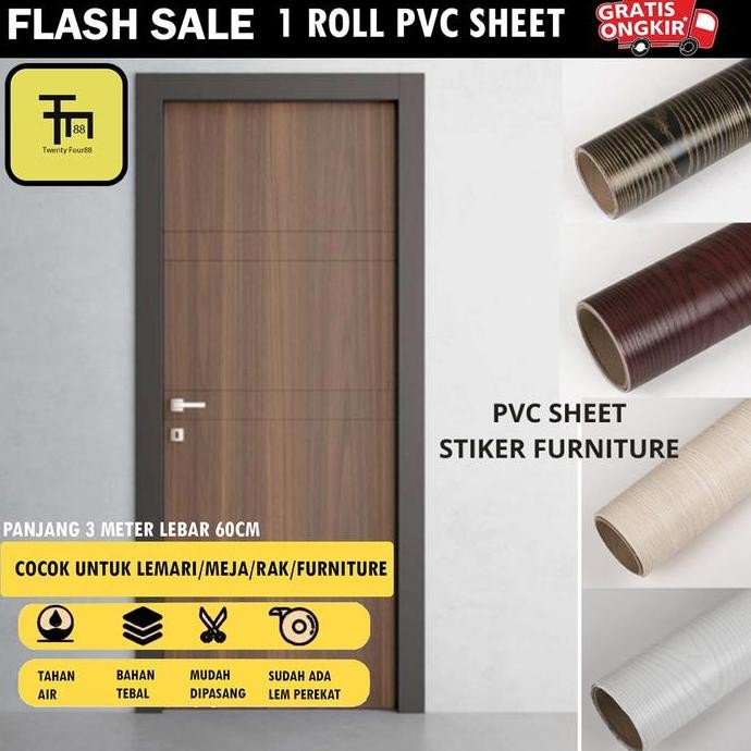 TERBARU STICKER PELAPIS KAYU MEBEL,MEJA,BANGKU,LEMARI P 3M X L 60M PVC ALAMI TEXTURED RONA DEKORASI 