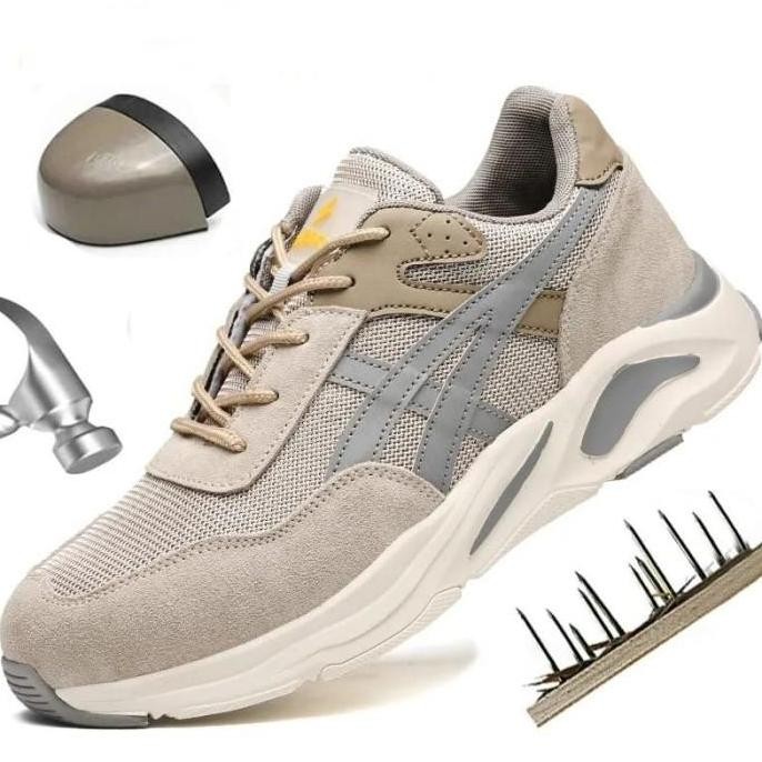 Terjangkau Sepatu Safety Sport Pria Ujung Besi Sporty Safety Shoes Bukan Jogger