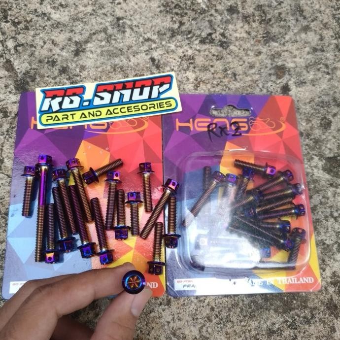 Grosir Baut Probolt Blue Flower Bak/Blok Mesin Rx King/Rxz Heng Thailand