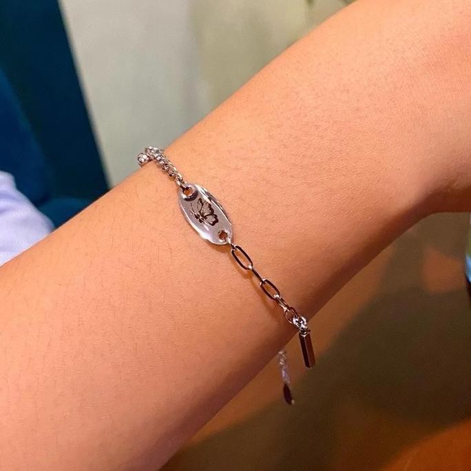 GE-SEMICOLON BUTTERFLY | GELANG TANGAN WANITA STAINLESS STEEL ANTI KARAT BRACELETS AKSESORIS