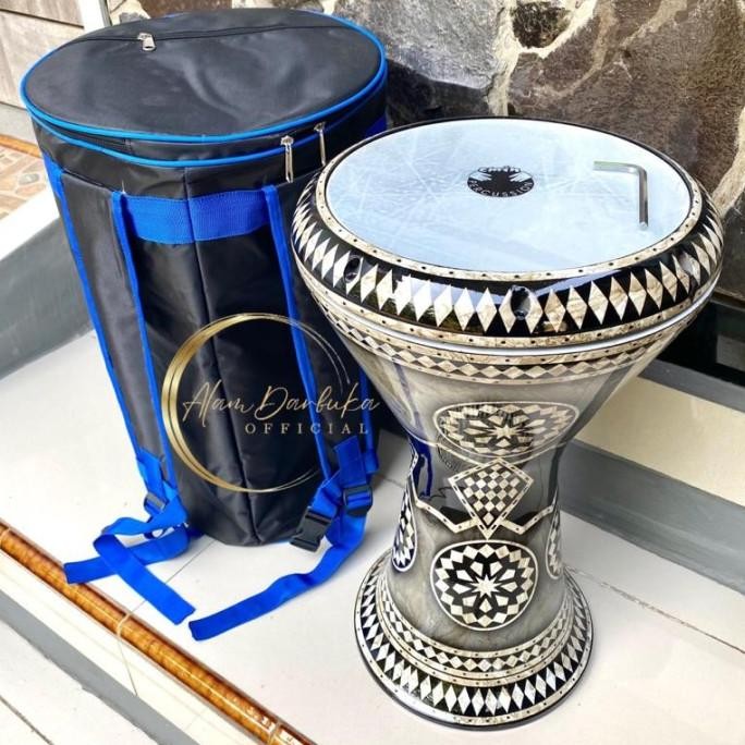 DARBUKA MOTIF COKLAT MIKA EMIN 9INC FULLSET