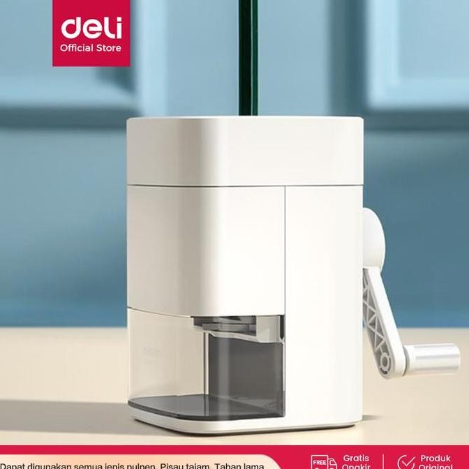 

deli rautan pensil putar / rotary pencil sharpener light grey 71172 alat stationery termurah