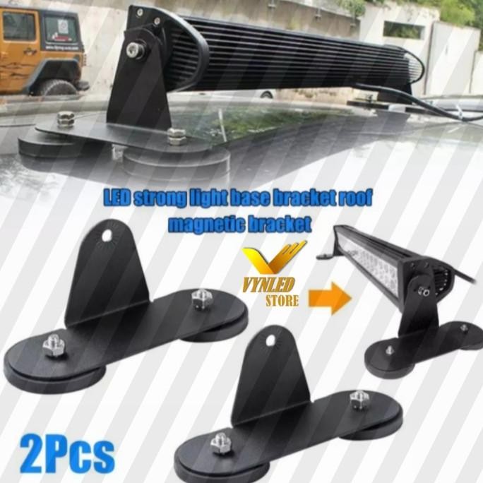 Terbaru Bracket Gawang Magnet Super Kuat Untuk Lampu Led Bar Mobil Universal