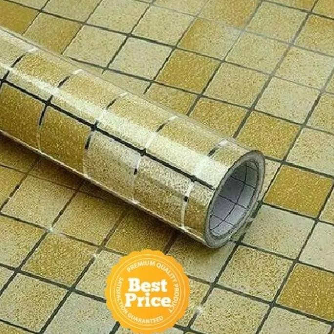 TERBARU WALLPAPER DINDING STICKER DAPUR & KAMAR MANDI | KOTAK KUNING HIJAU UNGU BIRU ABU PUTIH