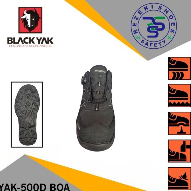 Diskon Sepatu Safety Black Yak 500D Boa - Sepatu Sport Safety Black Yak 500D