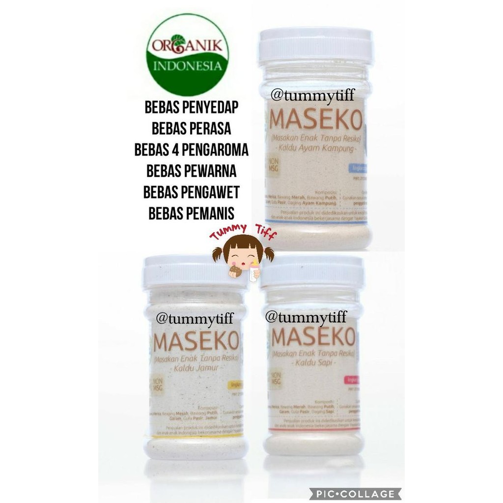 

Maseko Kaldu AYAM organik 100gr Non MSG lingkar organik nUg