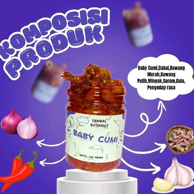 

Sambal Baby Cumi Asin ~ Sambal Bu Endut 120 gr halal SPP-IRT Sambel nUg