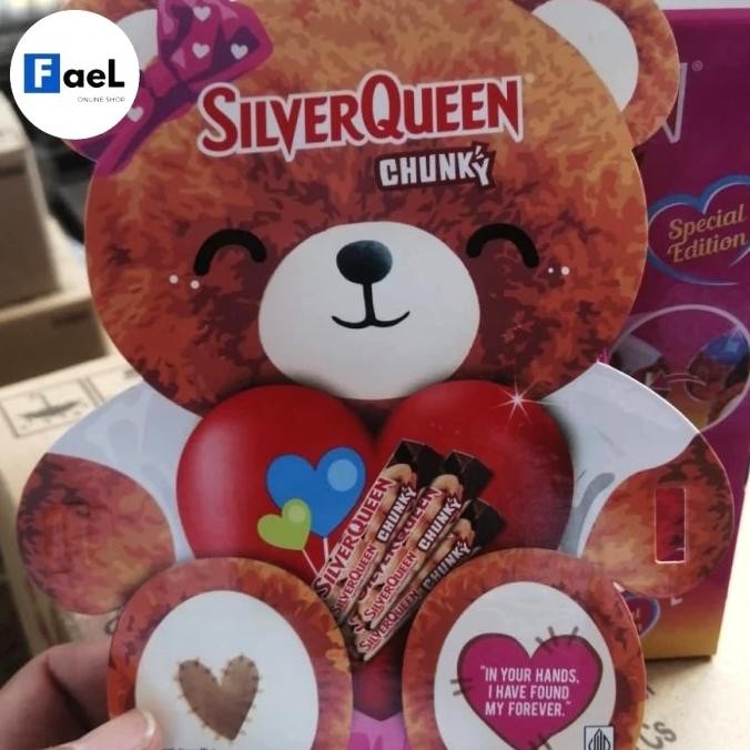 

Coklat Silverqueen Valentine Bear Chunky Cashew 3x30gr nUg