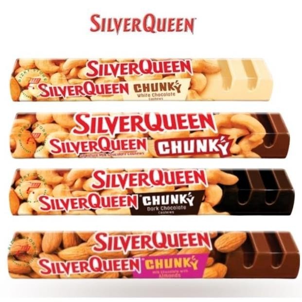 

Silverqueen Chunky Bar 95 g Halal Mede/ Almond/ Dark/ White 100 gram nUg