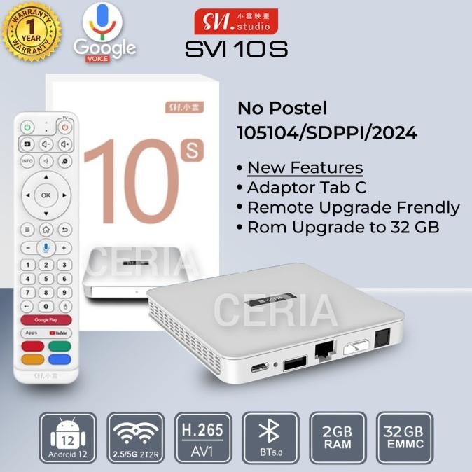 Tv Box Terbaru Svi Cloud 10s Android 12 Ram 2GB Rom 32Gb Original