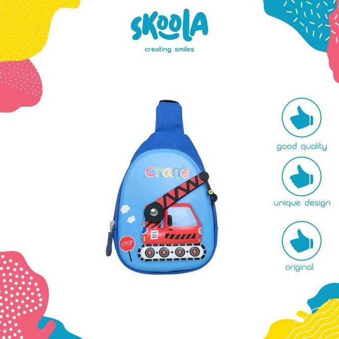 Nevarastore- Skoola Tas Anak Paud Remaja Laki - Laki Fashion Selempang Excavator - Kurin