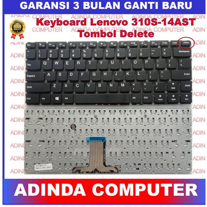 Keyboard Lenovo Ideapad 310S-14Ast 510S-14Isk 710S-14 Flex 4-1435 Flex 4-1470 Flex 4-1480 Delete New
