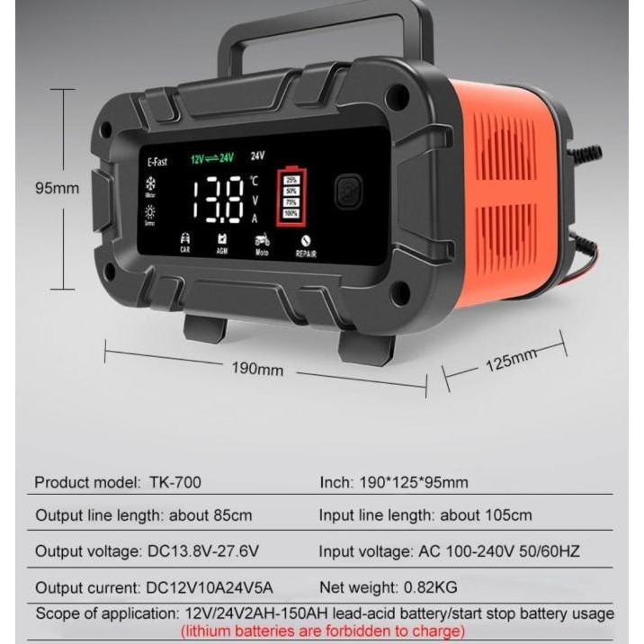 Promo Efast Cas Aki Mobil 12V/24V Pulse Repair Charger Original Motorcycle