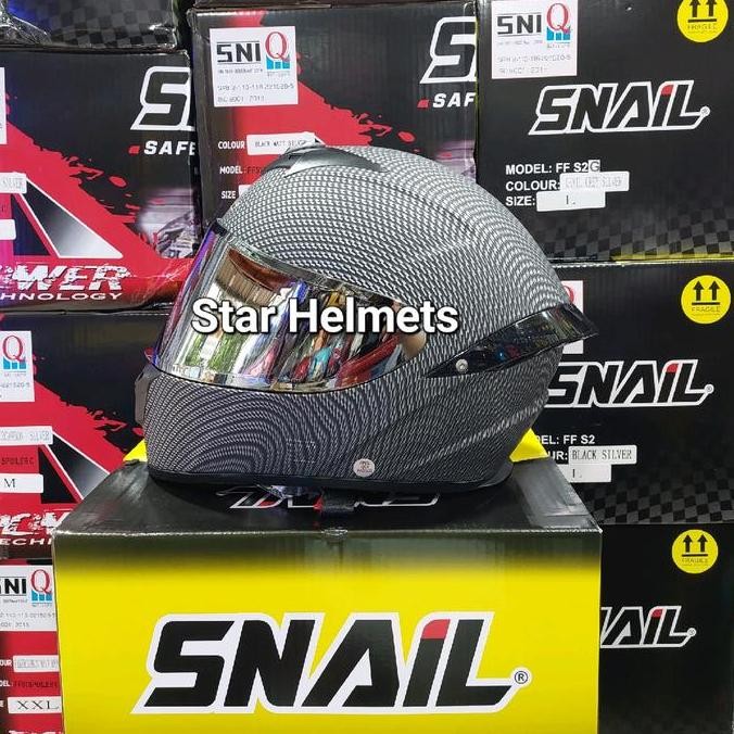 HELM SNAIL FFS2 CARBON MATT IRIDUM FLAT VISOR + SPOILER 3D 2904T