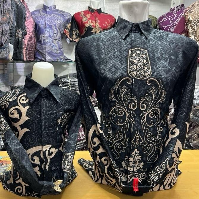 Geraigo- For Batik Serat Dobby Tenun Ayah Dan Anak Pakai Furing Premium//Batik Ayah//Batik Anak//Bat