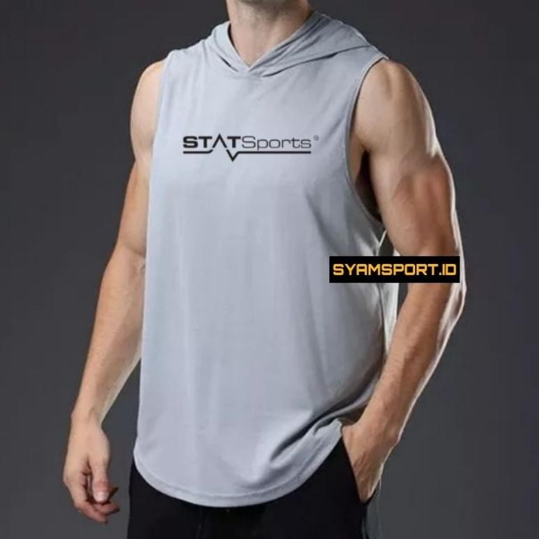 fth- d-54 Manset Singlet Hoodie STATSPORT / Baselayer Olahraga Pria / Singlet Gym Olahraga / Pakaian