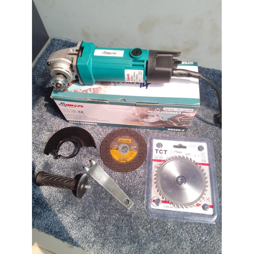 FREE MATA 5PCS Mikayo X Makita MT90 Mesin Gerinda Tangan Listrik 4" Angle Grinder MT 90 Original