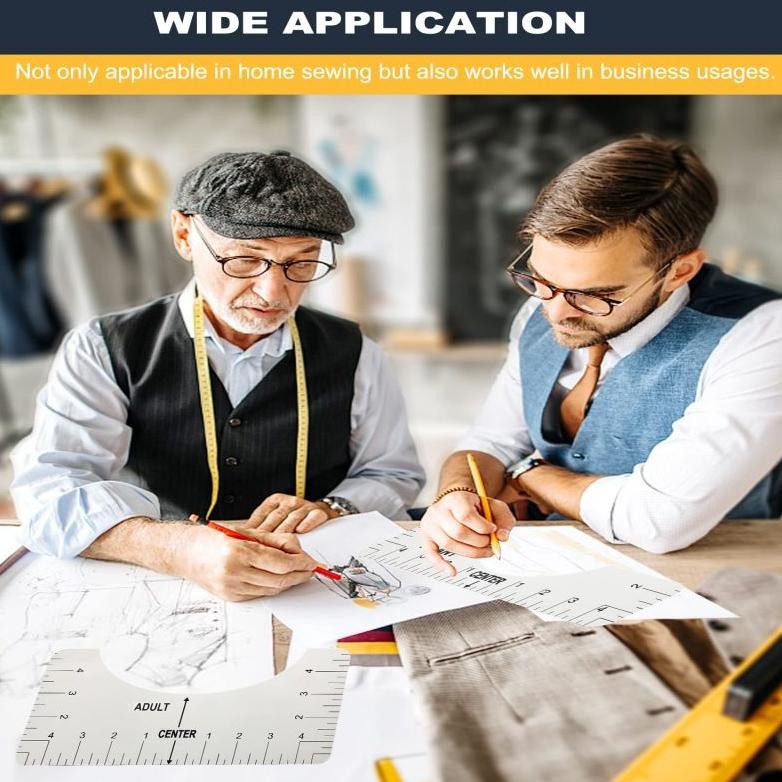 

8Pcs Transparent T-Shirt Ruler T-Shirt V Neck Alignment Tool For Center Design/Penguasa Panduan T-Shirt