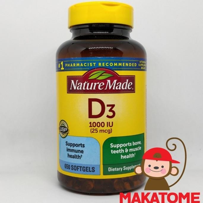 Promo Nature Made Vitamin D3 1000Iu 650 Softgel Naturemade D-3 1000 Iu D 3