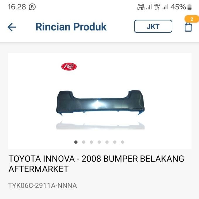Bemper Belakang Innova 2009, Bemper Belakang Innova 2010, Bemper Belakang Innova 2015 Forsale