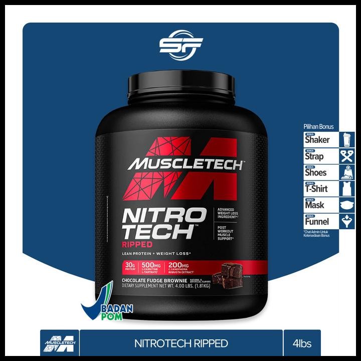 Terlaris Nitrotech Ripped 4 Lbs Muscle Tech Whey Protein Nitro Tech Carnitine Good Quality