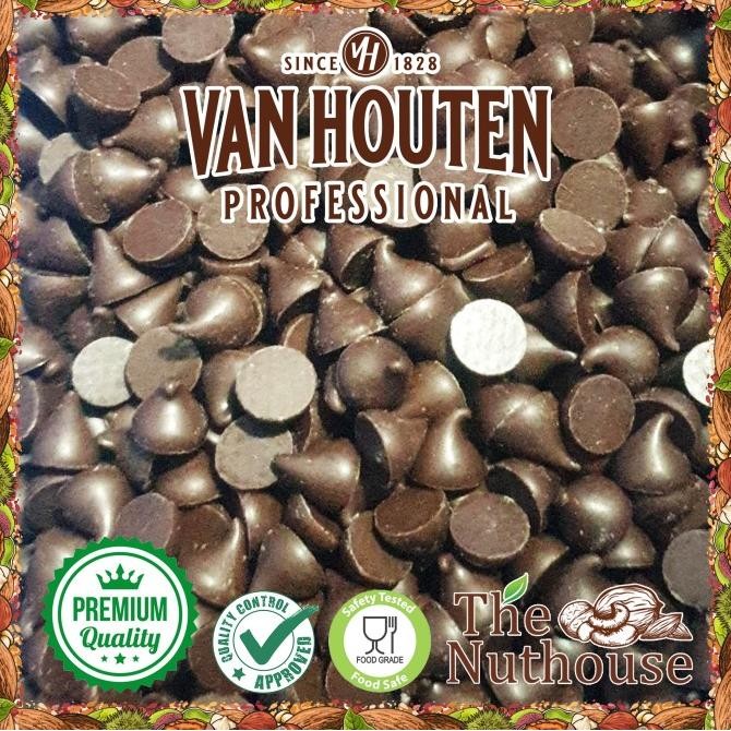 

Van Houten Chocochips Semi Sweet DARK COMPOUND Chips / Cokelat Compound Hitam Butir Repack [Ukuran 1kg / 500gr / 250gr/ 100gr] liquid