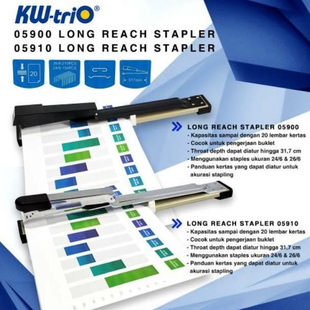 

Stapler Besar / Long Reach Stapler Kw Trio 5900 BONUS ISI STAPLESnya Metal Paper