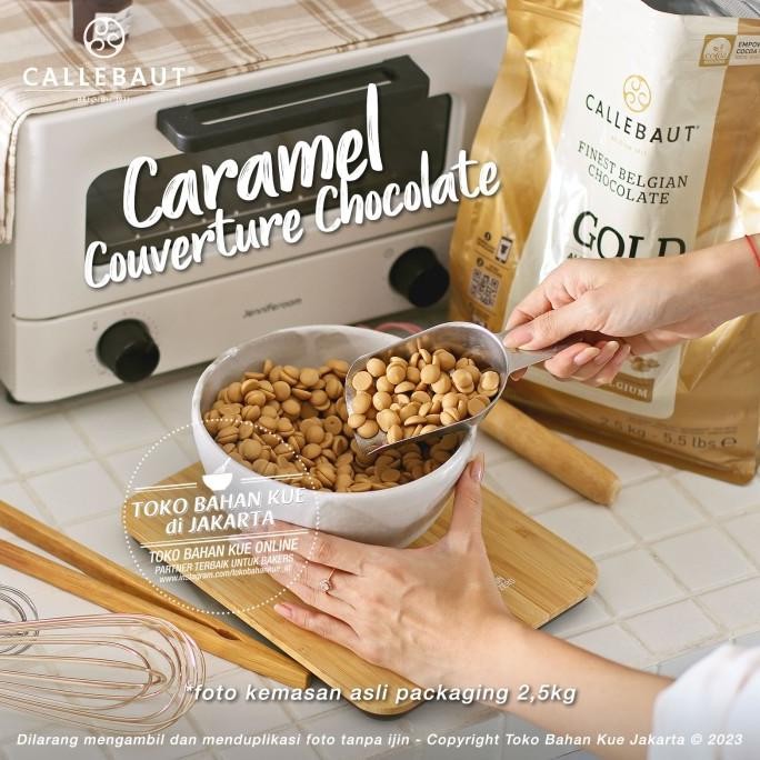 

Callebaut GOLD 500gr Chocolate Couverture Caramel 30,4% Cokelat Coin liquid