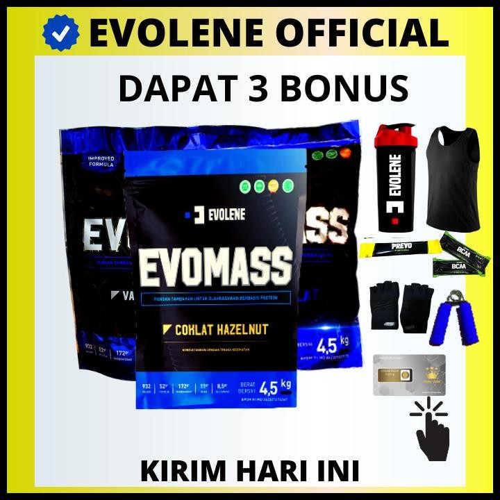 Terlaris Evomass 4,5 Kg Evolene Susu Protein Gainer Evo Mass 10 Lbs Mas Evolen Good Quality