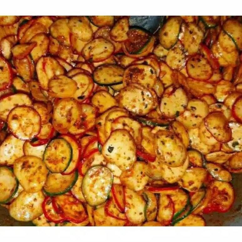 

HJ Seblak kering Jablay kemplang seblak kering Extra pedas Daun jeruk Netto 1000 gram/1 kg
