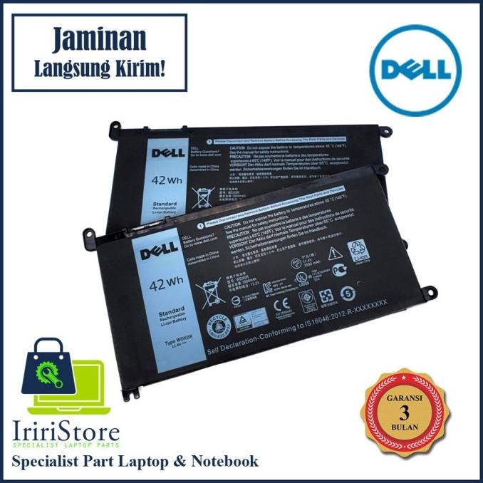 Baterai Ori Dell 13-5368 7368 15-5567 5568 5570 5378 7460 7472 Wdxor New Stok