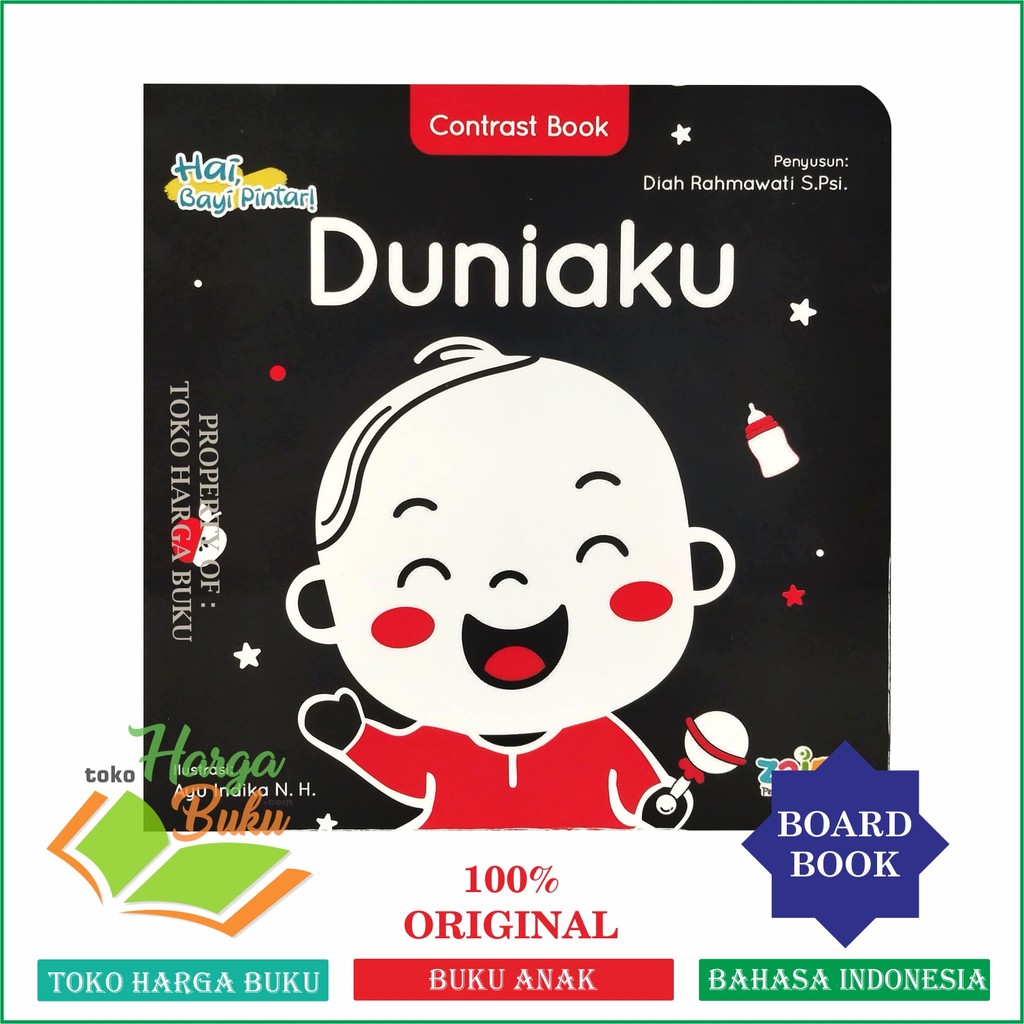 Foto Buku Balita Board Book DUNIAKU High Contrast Buku Anak Perkembangan Visual Bayi Sejak Dini - Zain
