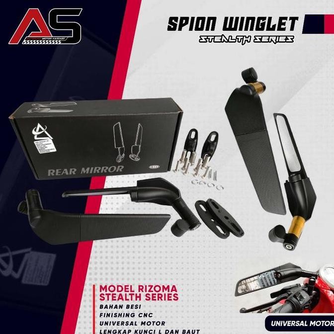 Produk Baru Spion Winglet Stealth XMAX NMAX PCX KLX R25 ZX25R CBR150R GSX NINJA Model RIZOMA TANGKAI