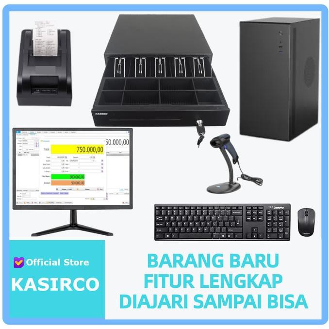 Mesin Kasir Komputer SlimPC Lengkap Siap Pakai
