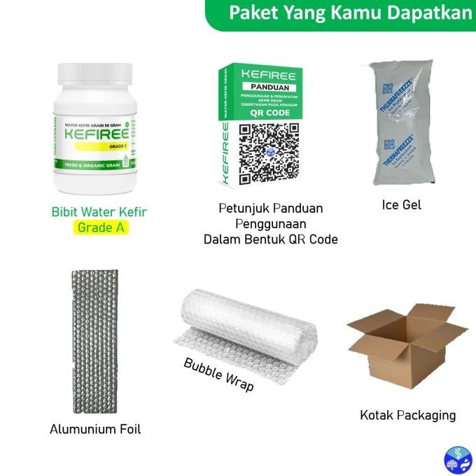 

Bibit Water Kefir Hidup/Water Kefir Grain (Fresh) - Kefiree (5O Gr) Terbaru