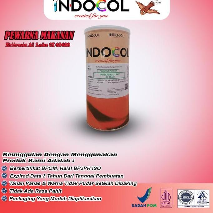 

Ready Pewarna Makanan INDOCOL LAKE ERITROSIN CI-45430 (RC) (OIL BASED)