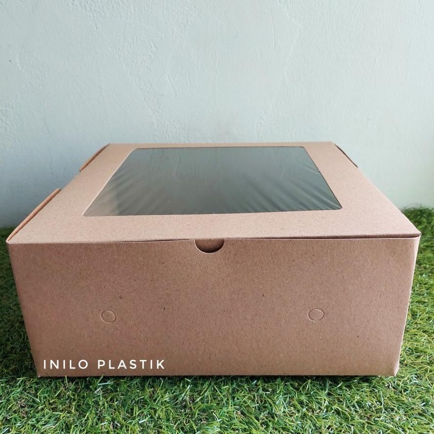 XD27 Ex45 @1pack Kotak Kue Window / Dus Roti / Cake Box / Box CB Kaca 30x30x12 Berkualitas Original