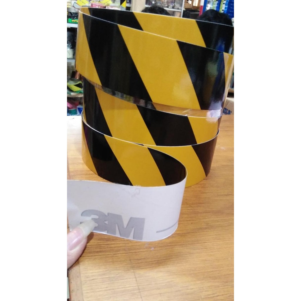 3m sticker reflective-scotchlite 3M 610 kuning hitam