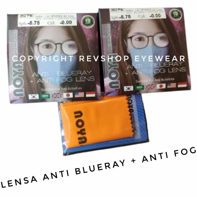Lensa Blueray anti Uap Embun / anti FOG Hi Index 1.61