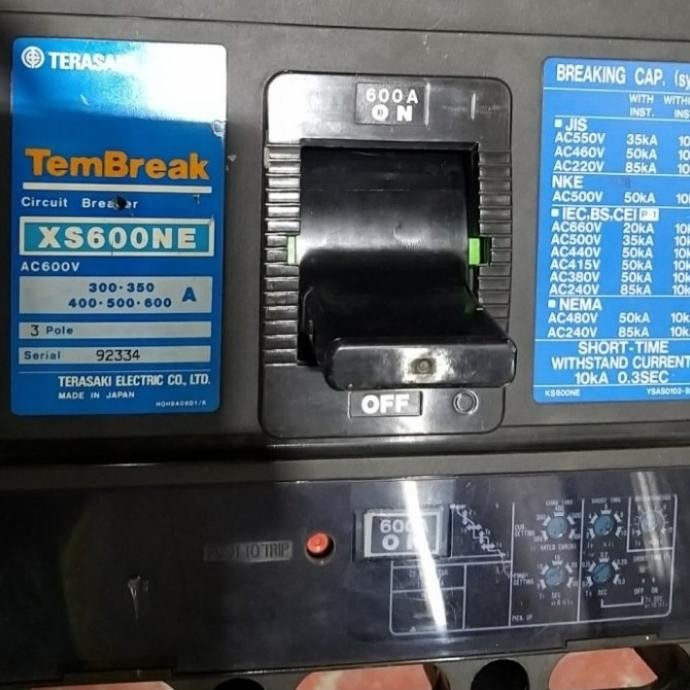 Mccb Terasaki Xe600Ne 600A 3P New Stok