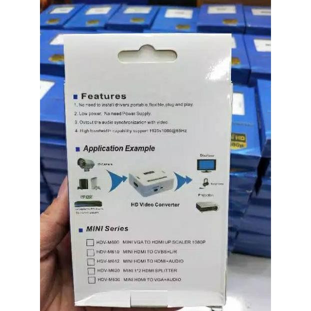 JH8 [COD] CONVERTER MINI HDMII TO AV RCA HDMI2AV ADAPTER + KABEL RCA TO RCA 3 KE 3 1.5 METER / DARI 