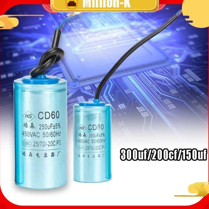 Promo Cd60 Kapasitor Motor Starting 450v 100uf / 200uf / 300uf COD
